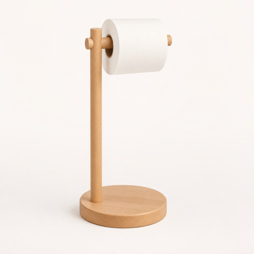 Toilet Paper Holder in Beech Wood