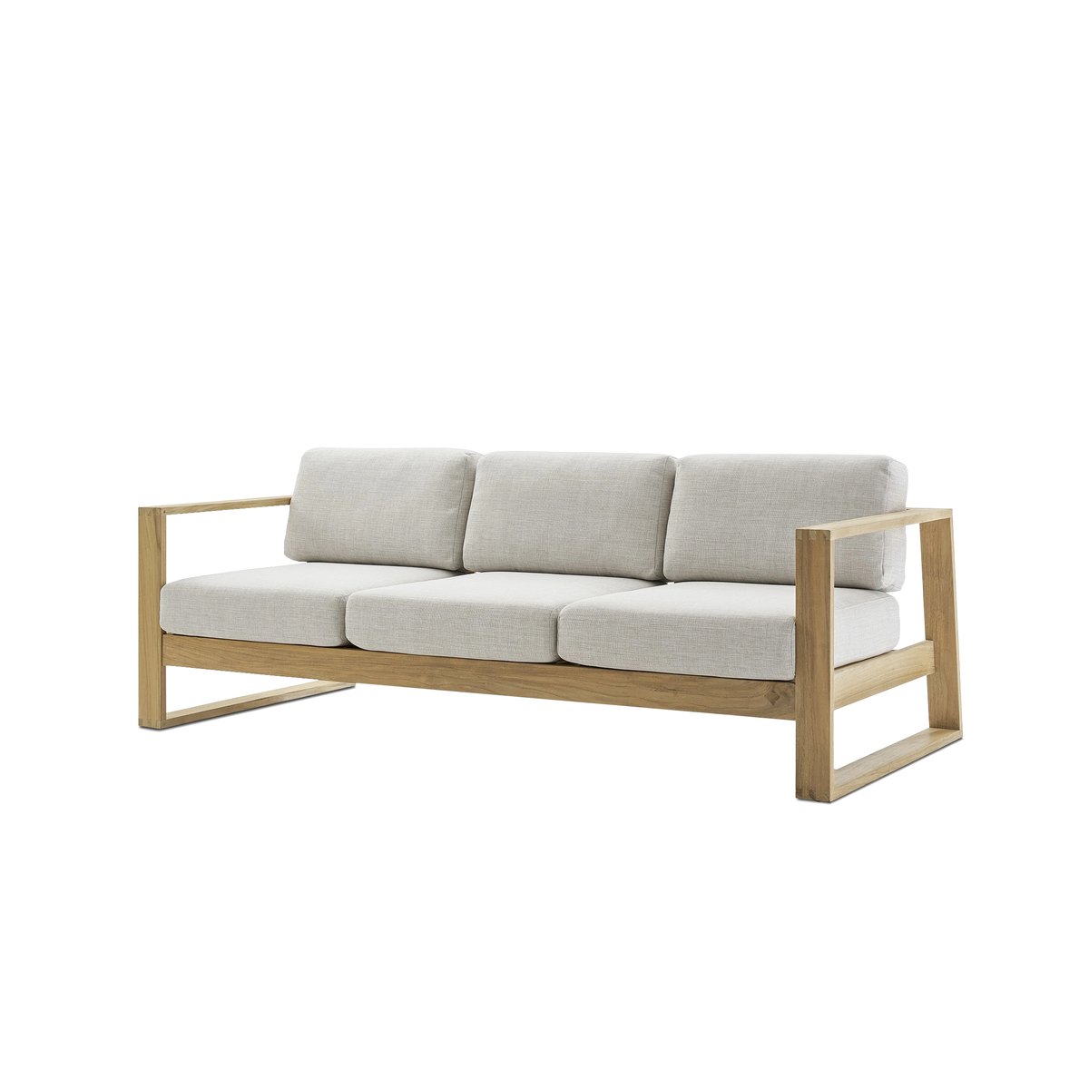 Solid Wood Outdoor Three-seat Sofa