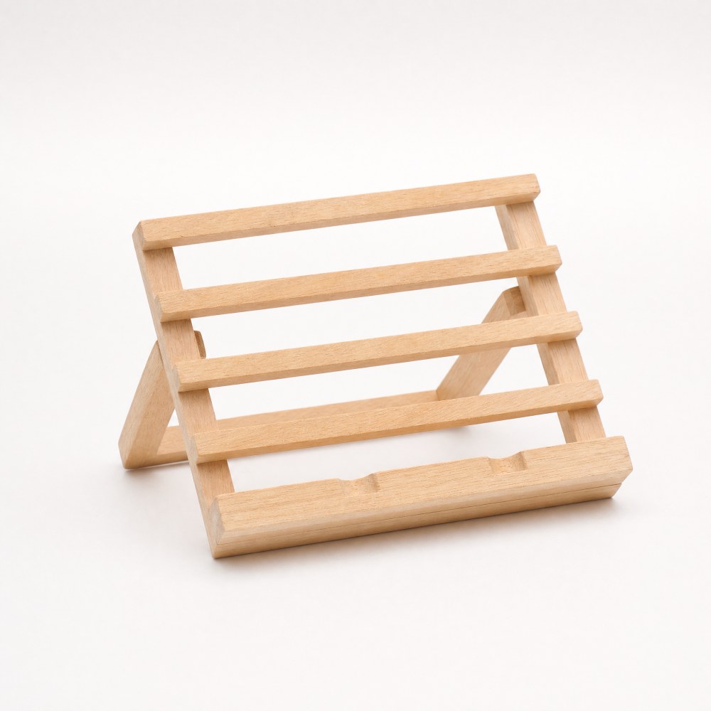 Angled Wooden Dish Stand